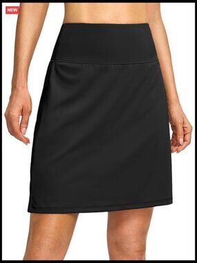 Women's 19" Knee-Length Athletic Skort with Shorts, High Waist Tummy Control